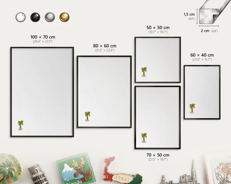 Tablica magnetyczna z nadrukiem w czarnej ramie, 60x40 Wallfluent, 8238750