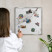 Tablica magnetyczna z nadrukiem w srebrnej ramie, 50x50 Wallfluent, 8238762