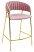 Inny kolor wybarwienia: Krzesło barowe MARGO 65 brudny róż - welur, podstawa złota