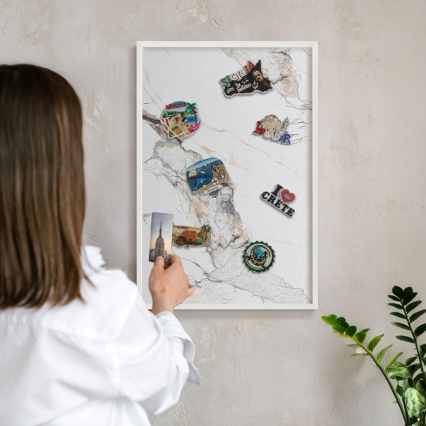 Tablica magnetyczna z nadrukiem w białej ramie, 60x40 Wallfluent, 8238923