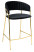 Inny kolor wybarwienia: Krzesło barowe MARGO 65 czarne - welur, podstawa złota