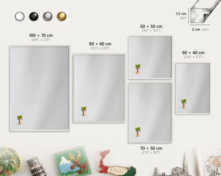 Tablica magnetyczna ozdobna w białej ramie, 80x60 Wallfluent, 8239574