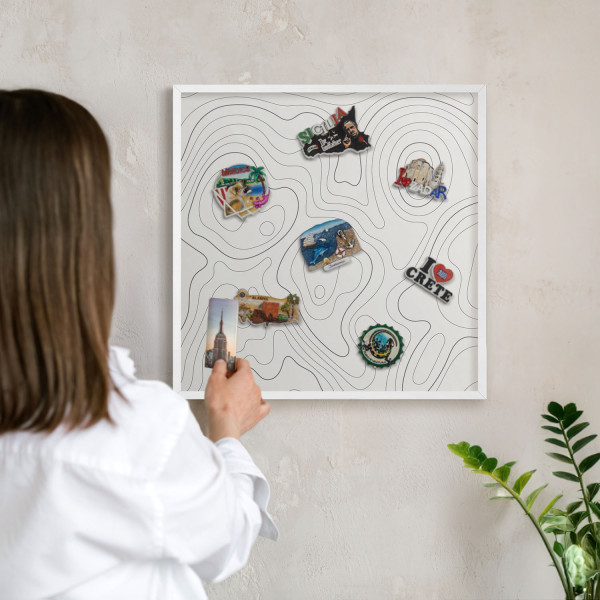 Tablica magnetyczna z nadrukiem w białej ramie, 50x50 Wallfluent, 8239880