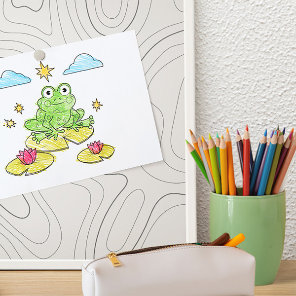 Tablica magnetyczna z nadrukiem w białej ramie, 50x50 Wallfluent, 8239884