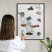 Tablica magnetyczna z nadrukiem w czarnej ramie, 80x60 Wallfluent, 8239936