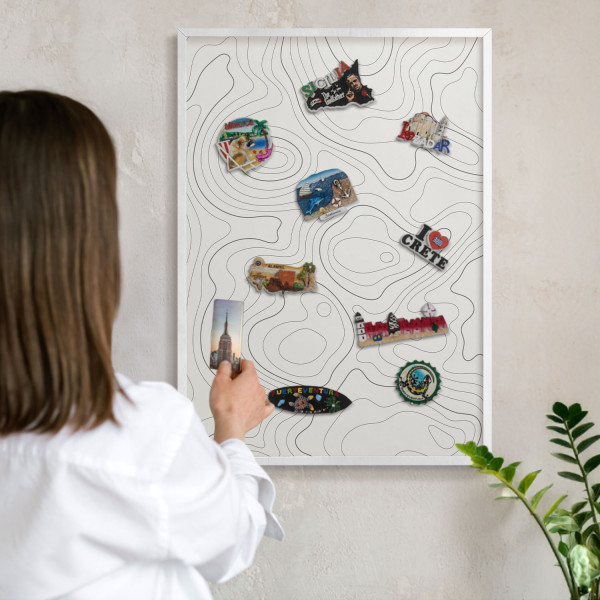 Tablica magnetyczna z nadrukiem w białej ramie, 70x50 Wallfluent, 8240013
