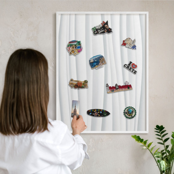 Tablica magnetyczna z nadrukiem w białej ramie, 80x60 Wallfluent, 8240062