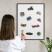 Tablica magnetyczna z nadrukiem w czarnej ramie, 80x60 Wallfluent, 8240069