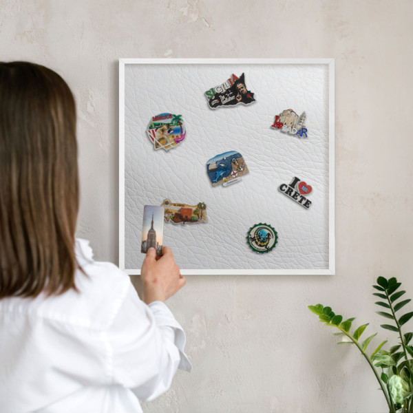 Tablica magnetyczna ozdobna w białej ramie, 50x50 Wallfluent, 8240216