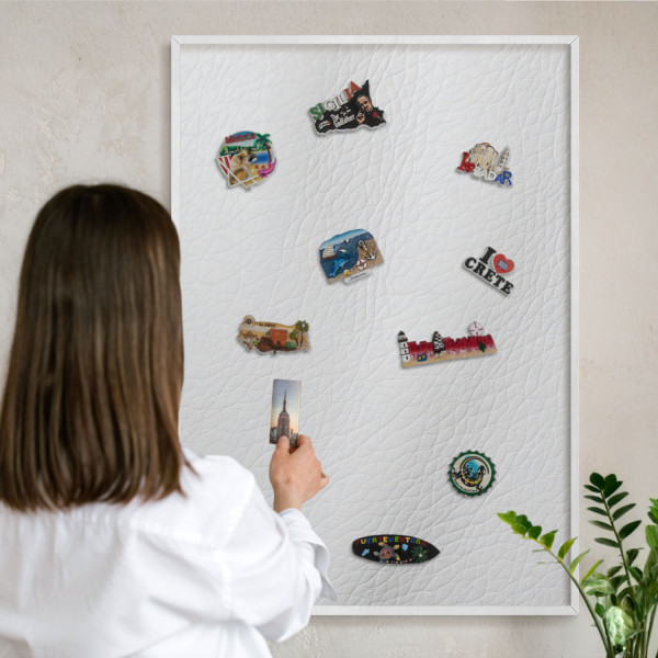 Tablica magnetyczna ozdobna w białej ramie, 100x70 Wallfluent, 8240272