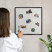 Tablica magnetyczna z nadrukiem w czarnej ramie, 50x50 Wallfluent, 8240391