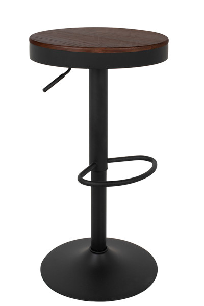 Krzesło barowe VOLT regulowane czarne / ciemny wiąz, 824355