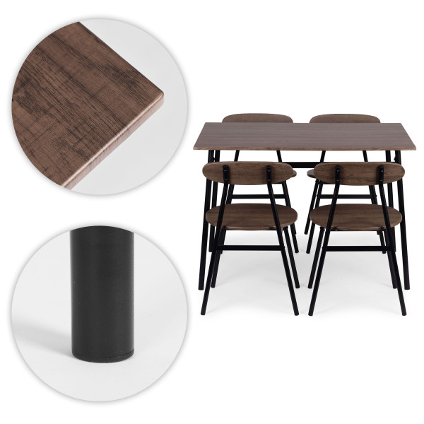 Zestaw Mebli Do Jadalni Kuchni Stół + 4 Krzesła Oslo Modernhome, 8244095