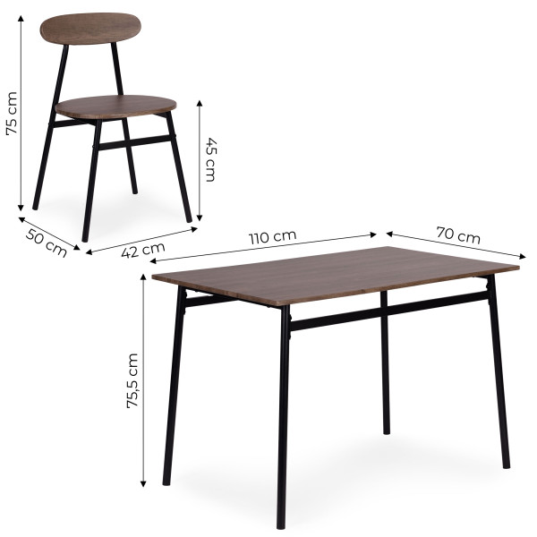 Zestaw Mebli Do Jadalni Kuchni Stół + 4 Krzesła Oslo Modernhome, 8244097