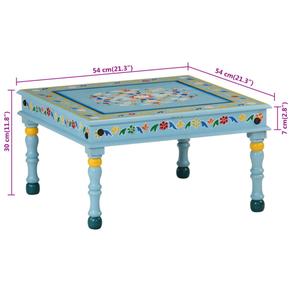Stolik kawowy turkusowy 54 x 54 x 30 cm Drewno vidaXL, 8244514
