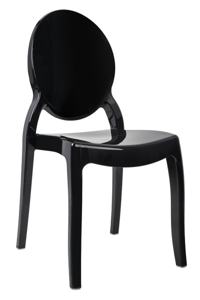 Krzesło ELIZABETH czarne - poliwęglan, 824461