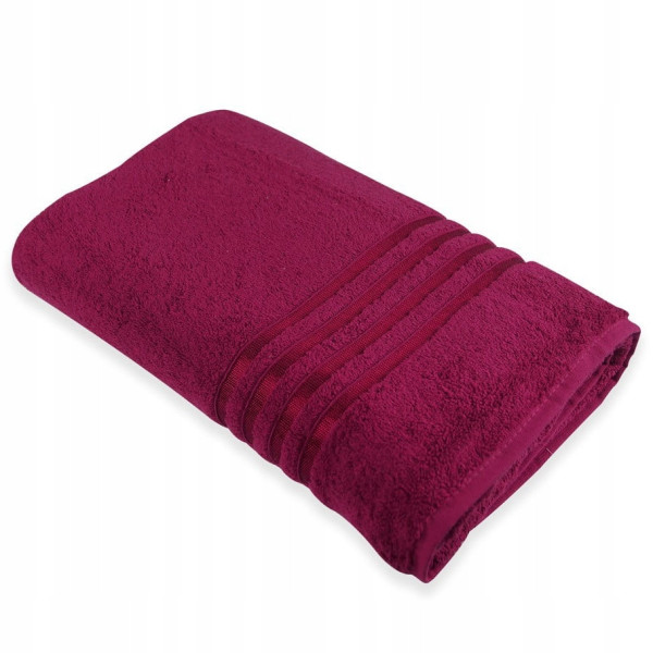 Ręcznik Bawełniany Frotte 100x150cm bordowy z tasiemką, 825330