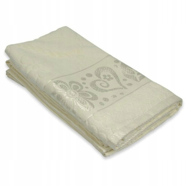 Ręcznik Bawełniany Żakardowy 100x150cm kremowy, 825388