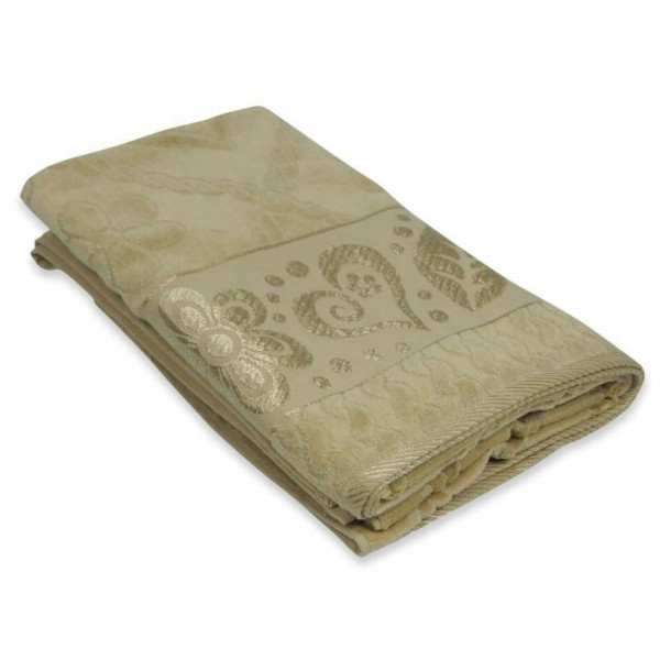 Ręcznik Bawełniany Żakardowy 100x150cm beżowy, 825407