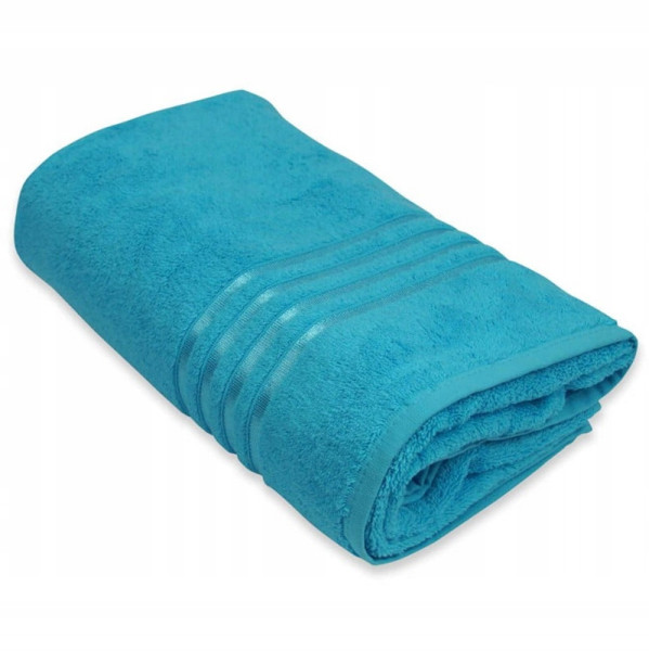 Ręcznik Bawełniany Frotte 50x90cm niebieski z tasiemką, 825449