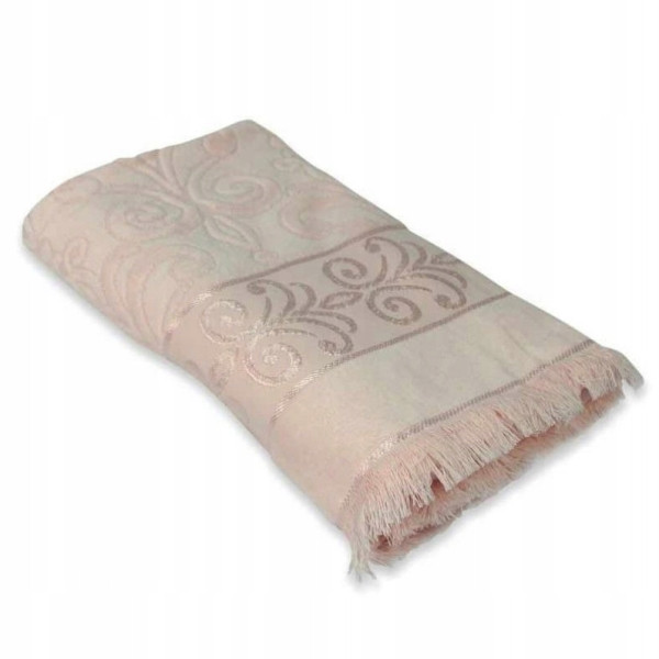 Ręcznik Bawełniany Żakardowy 30x50cm różowy strzępiony, 825452