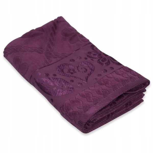 Ręcznik Bawełniany Żakardowy 30x50cm ciemnofioletowy, 825461