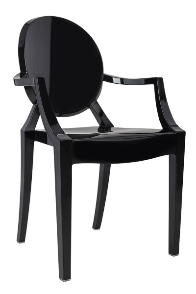 Krzesło LOUIS czarne - poliwęglan, 826018