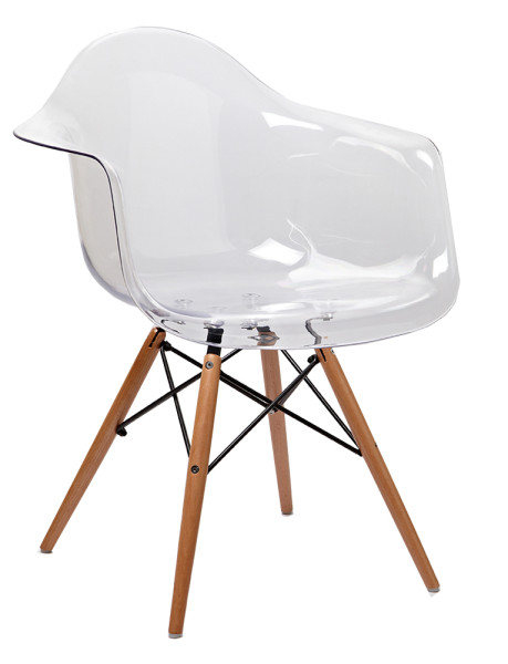 Krzesło ICE WOOD ARM transparentne - poliweglan, 826052