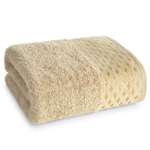 Ręcznik Luiza 70x140 03 beżowy z lśniącą bordiurą 500g/m2 frotte
