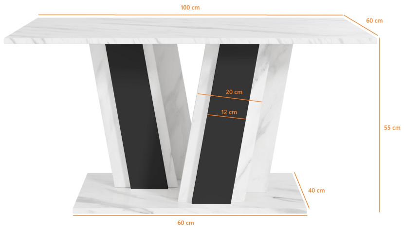 Stolik kawowy 60x100 cm do salonu MASTER biały, 8277609