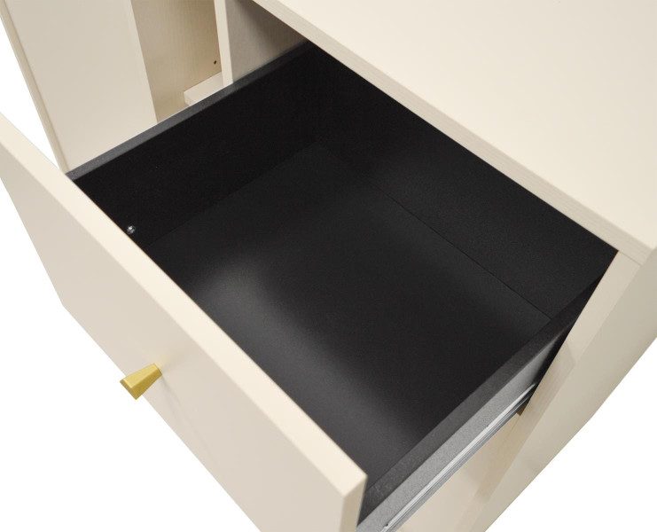 Minimalistyczna beżowa komoda do sypialni z szufladami NOBIS, 8282613