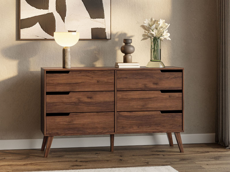 Komoda do salonu w stylu japandi ORZECH WARMIA 137 AMBER, 8282621