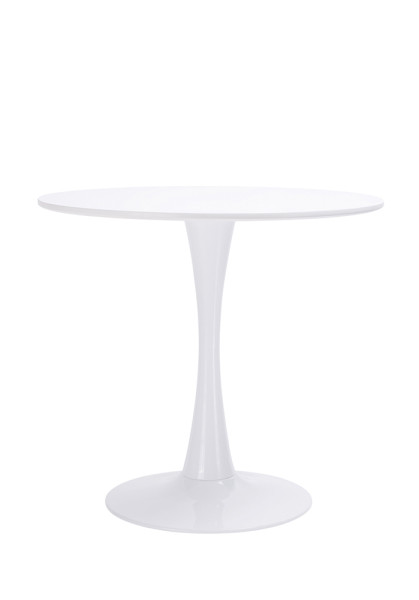 MODESTO stół TULIP FI 80 biały - MDF, podstawa metalowa, 828387