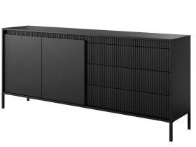 Minimalistyczna czarna komoda do przedpokoju GAVINS