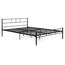 Łóżko Metalowe 140X200 Cm Ze Stelażem Czarna Rama Modernhome