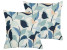 Inny kolor wybarwienia: 2 poduszki do ogrodu 45x45 cm w liście niebieskie