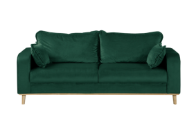 Ropez Beata sofa 3 osobowa wysokie nóżki welur zielony