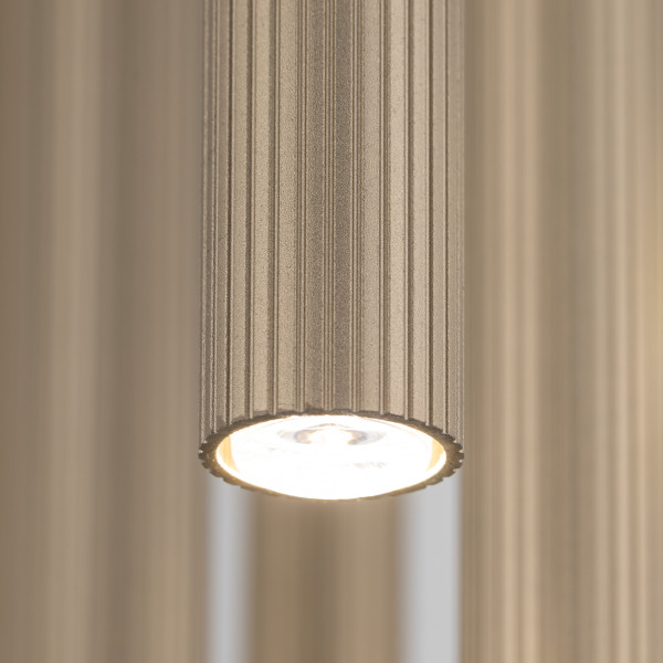 Lampa Wisząca Tk Lighting Ferro Beżowa Ryflowana Tuba Sopel Rurka 10X G9, 8306059