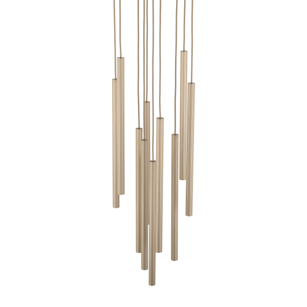 Lampa Wisząca Tk Lighting Ferro Beżowa Ryflowana Tuba Sopel Rurka 10X G9, 8306060