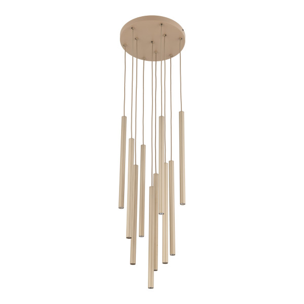 Lampa Wisząca Tk Lighting Ferro Beżowa Ryflowana Tuba Sopel Rurka 10X G9, 8306063