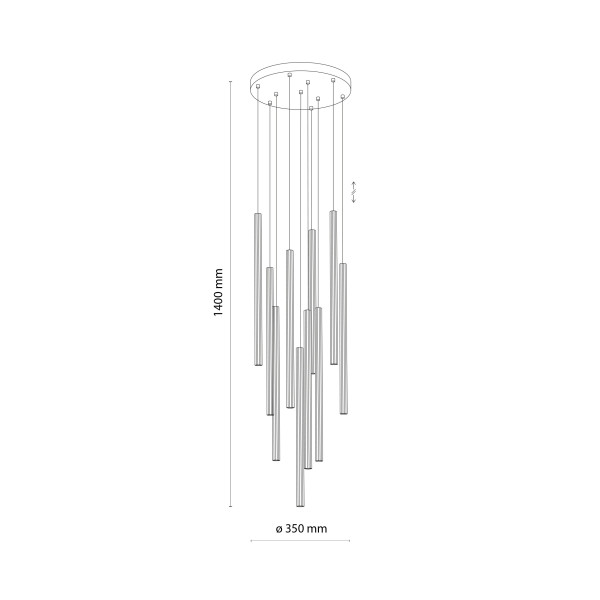 Lampa Wisząca Tk Lighting Ferro Beżowa Ryflowana Tuba Sopel Rurka 10X G9, 8306064