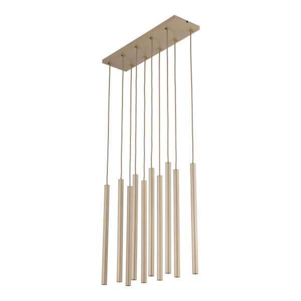 Lampa Wisząca Tk Lighting Ferro Beżowa Ryflowana Tuba Sopel Rurka 10X G9, 8306065