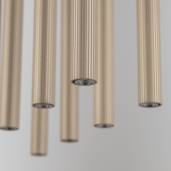 Lampa Wisząca Tk Lighting Ferro Beżowa Ryflowana Tuba Sopel Rurka 10X G9, 8306070