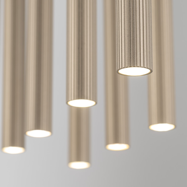 Lampa Wisząca Tk Lighting Ferro Beżowa Ryflowana Tuba Sopel Rurka 10X G9, 8306071