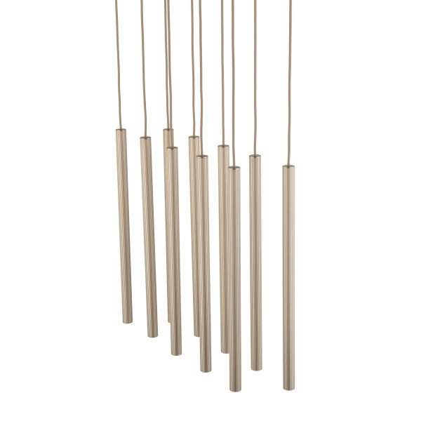 Lampa Wisząca Tk Lighting Ferro Beżowa Ryflowana Tuba Sopel Rurka 10X G9, 8306073