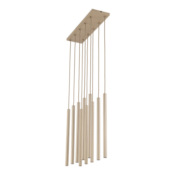 Lampa Wisząca Tk Lighting Ferro Beżowa Ryflowana Tuba Sopel Rurka 10X G9, 8306075