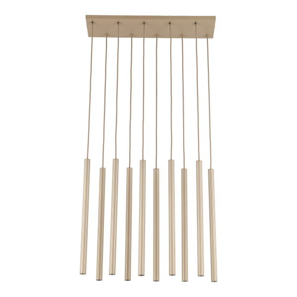 Lampa Wisząca Tk Lighting Ferro Beżowa Ryflowana Tuba Sopel Rurka 10X G9, 8306076
