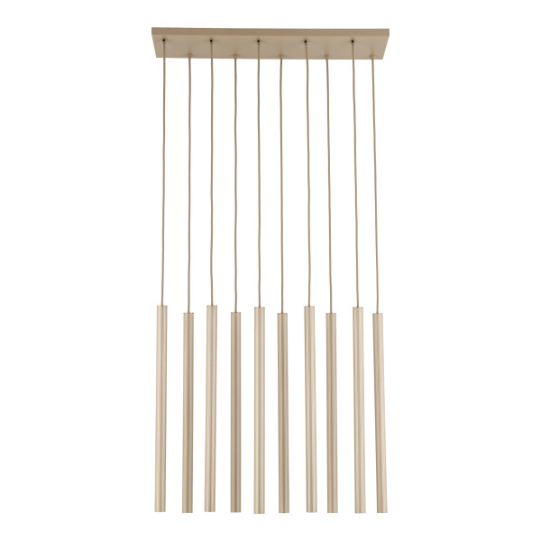 Lampa Wisząca Tk Lighting Ferro Beżowa Ryflowana Tuba Sopel Rurka 10X G9, 8306078