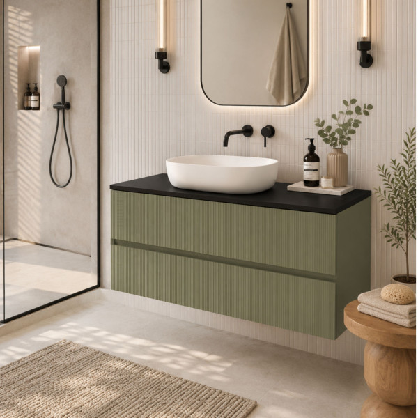 Blat łazienkowy laminowany do szafki 60cm 60,5×46cm Czarny (0190PE), 8343887