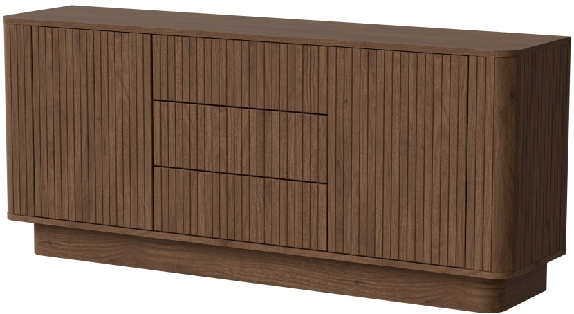 Komoda z szufladami 150 cm ryflowana do salonu orzech MELFI, 8350973